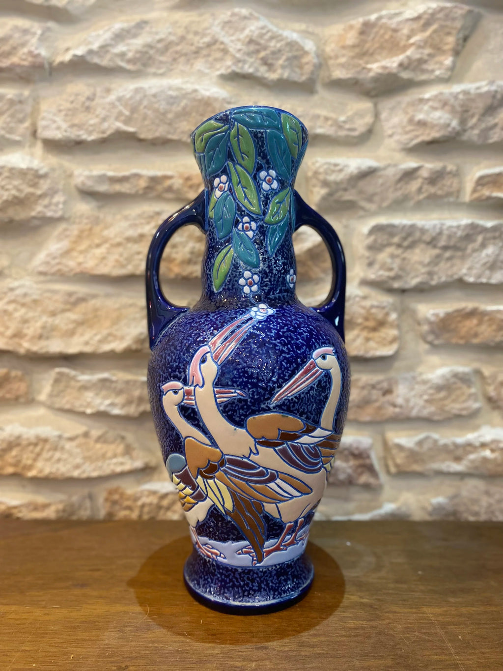 Vase art déco en faîence emaillée - Amphora