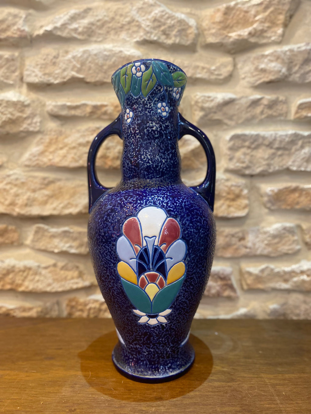 Vase art déco en faîence emaillée - Amphora