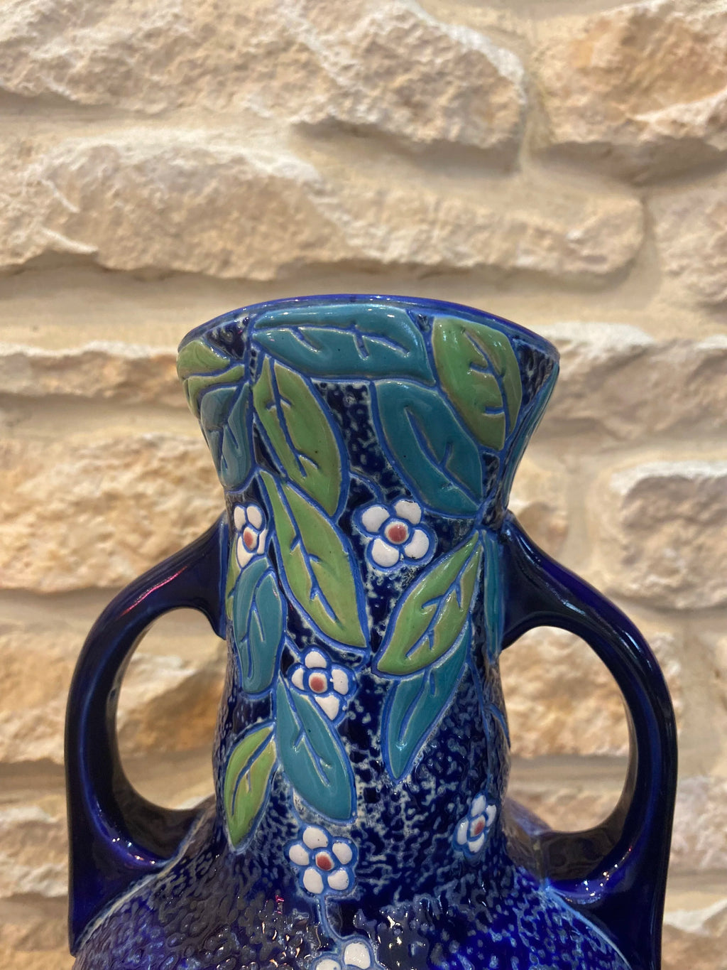 Vase art déco en faîence emaillée - Amphora