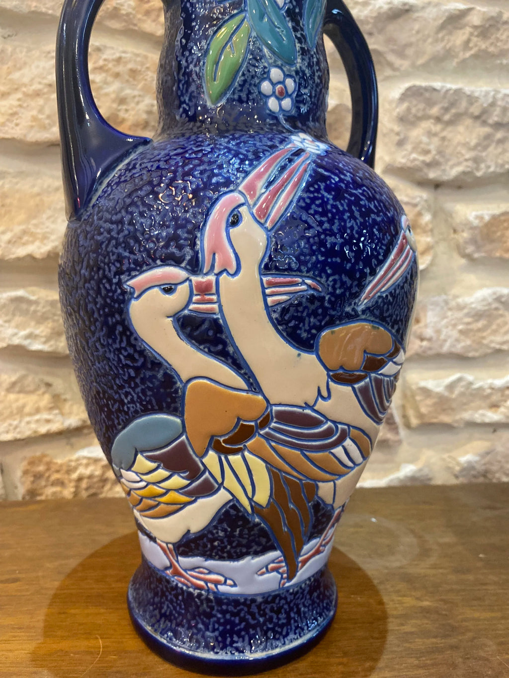 Vase art déco en faîence emaillée - Amphora