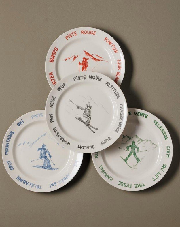 Set of 4 Ski Slope plates - Chehoma