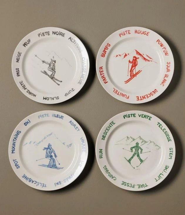 Set of 4 Ski Slope plates - Chehoma