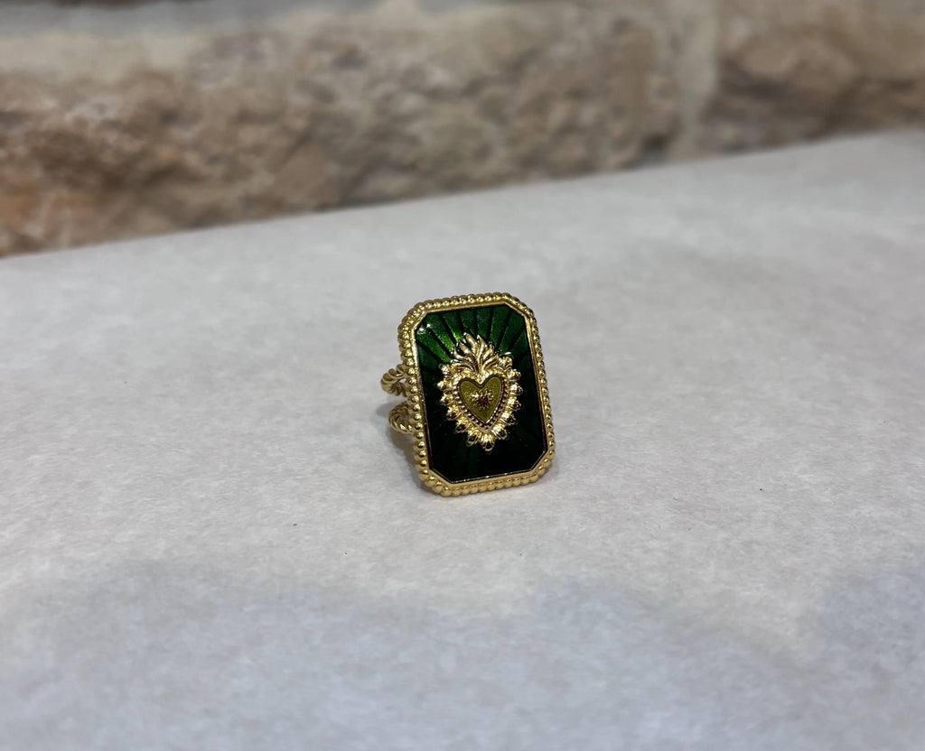 Bague Dorée Cœur Rayonnant - HABAHA