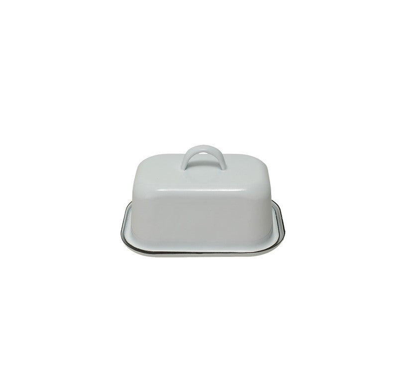 Beurrier en émail blanc - BazarDeluxe