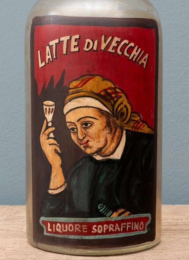Bouteille peinte à la main Latte di vecchia - Chehoma