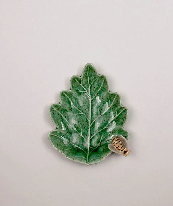 Coupelle Feuille avec Abeille - Bordallo Pinheiro