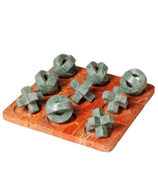 Tic-tac-toe game in marble and travertine - Chehoma