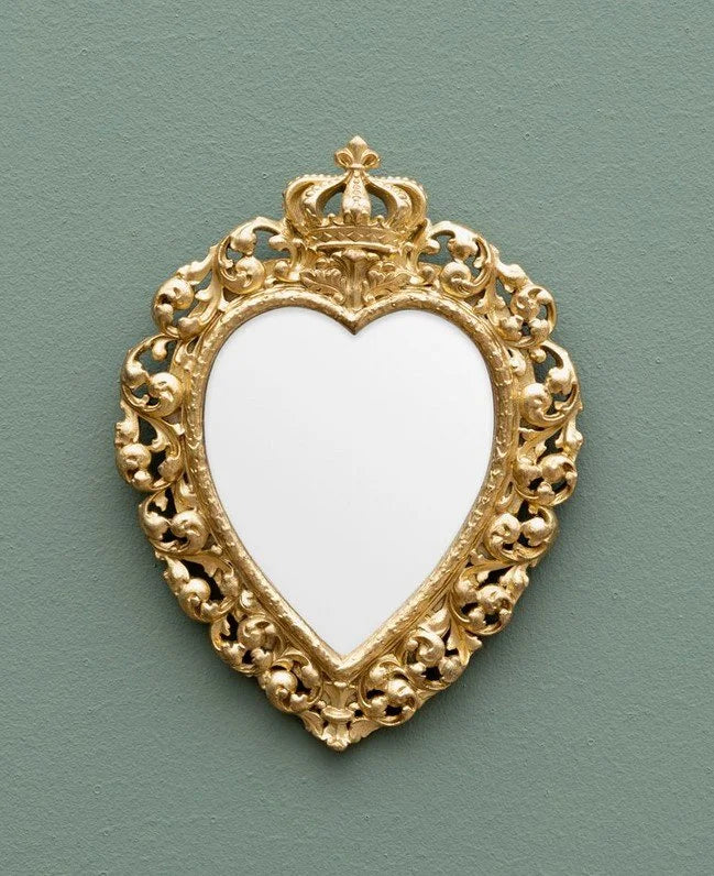 Heart and Crown Gold Mirror - Chehoma