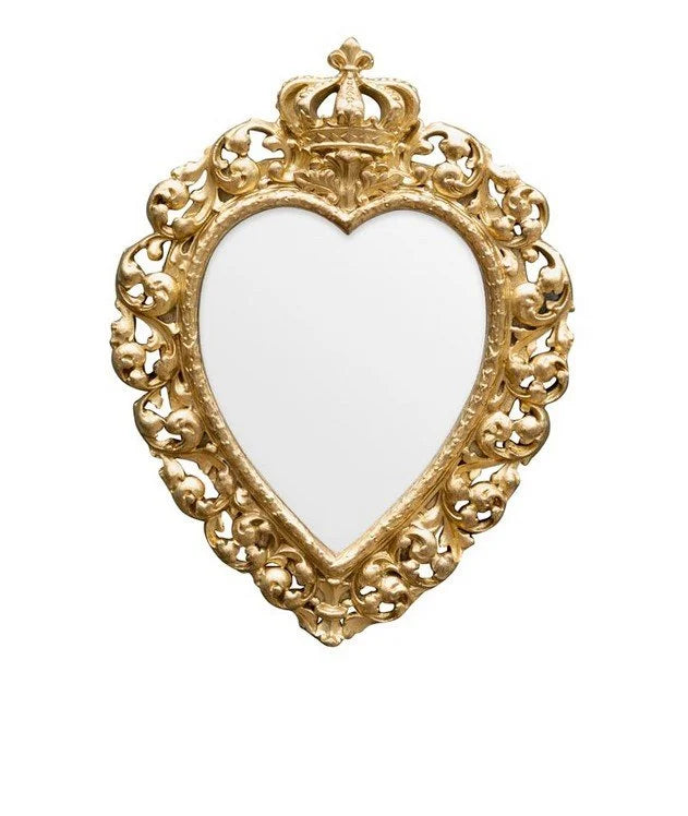 Heart and Crown Gold Mirror - Chehoma
